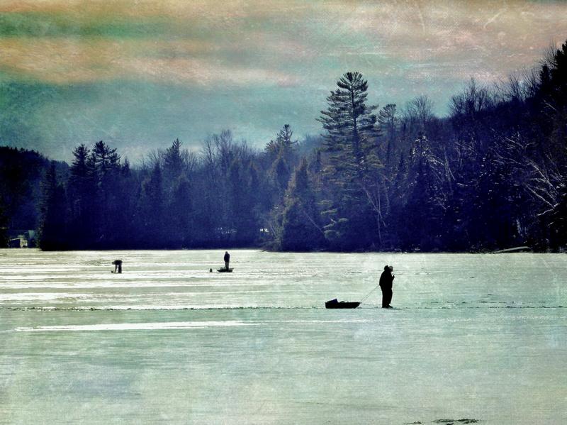 Fishermen With Sleds